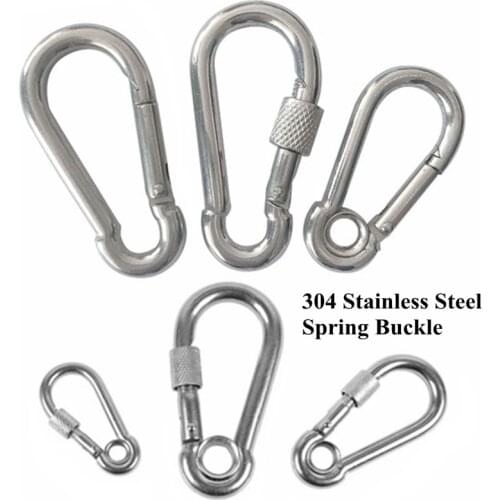 M5~M14 304 Stainless Steel Spring Buckle Wire Rope Tension Device Spring Clasp Shading Net Tarpaulin DIY Self Locking Hook