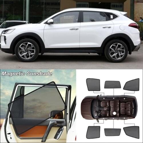 Car Side Windows Magnetic Sun Shade UV Protection Ray Blocking Mesh Visor For Hyundai Tucson Curtain Accessories
