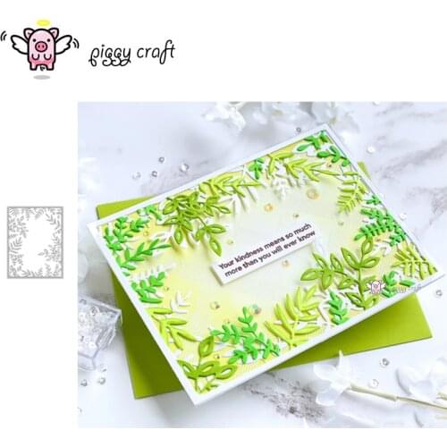 Piggy Craft metal cutting dies cut die mold Leaves leaf frame Scrapbook paper craft knife mould blade punch stencils dies