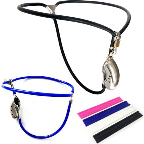 Stainless Steel Male Chastity Pants Chastity Belt with Penis Sleeve Cock Cage Chastity Lock Adult Games Sex Toys for Men G7-4-94