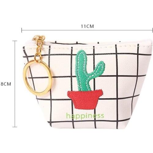 Latest style simple cartoon coin wallet small fresh short zipper small coin purse mini coin bags Key bag