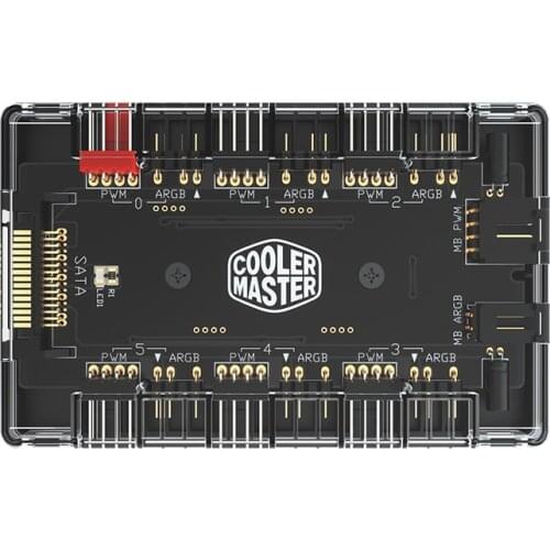 Cooler Master Case Cooling Fan 5v 3pin ARGB & 4pin PWM Two-in-one 1 to 6 HUB Sync Addressable RGB Expand Controler Concentrator