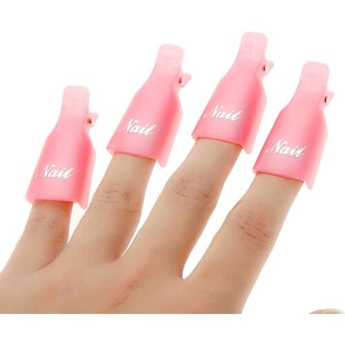 10Pcs Wearable Acrylic Nail Polish Removers Soak Soakers Cap Art UV Gel Tool -30