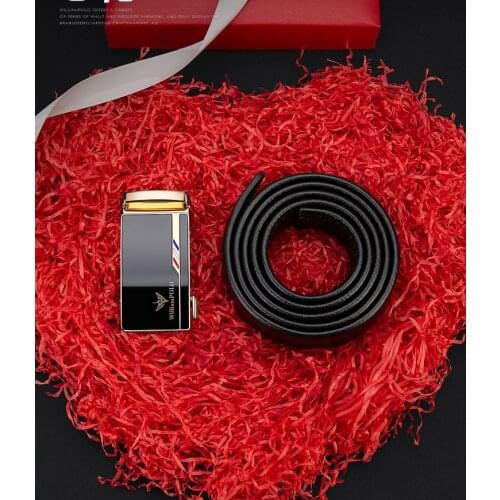 Belt mens leather luxury brand young people automatic buckle belt pure cowhide Korean version of the belt trend WILLIAMPOLO