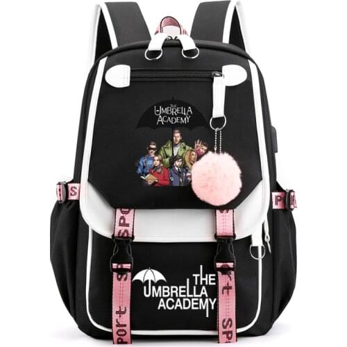 The Umbrella academy Backpack Students School Bags Pattern Girls Boys Childrens Schoolbag Mochilas Teenage Usb Charging Bookbag