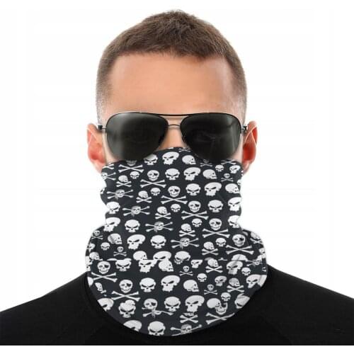 Skeleton Skull Scarf Neck Face Mask Unisex Halloween Tube Scarf Neck Bandanas Protective Headband Biking Hiking