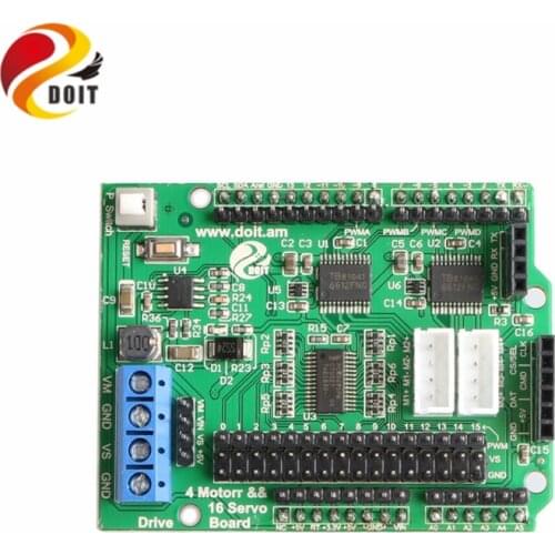 Motor Drive Shield, Servo Driver Board 2ch/4ch DC Motor Servo Controller for Arduino RC Robot Tank Car Chassis DIY Robotic Arm