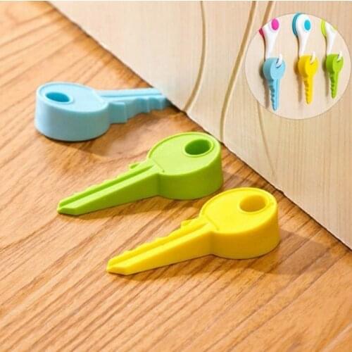 Silicone baby safety door stop key shape Holder Children Kids Safety Door Stopper rubber door stoper leaf door handle stopper
