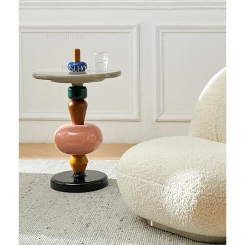 Nordic Living Room Round Coffee Table Household Furniture Designer Corner Tables Simple Modern Small Apartment Hotel Side Table