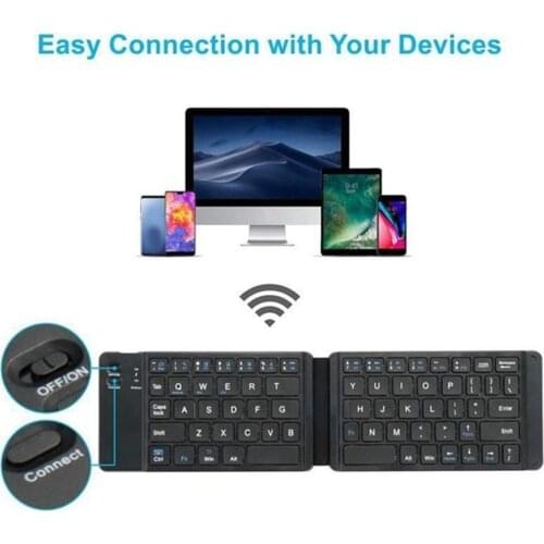 Light-HandyEnglish Bluetooth Folding Keyboard,Foldable Wireless Keypad For IOS/Android/Windows ipad Tablet phone