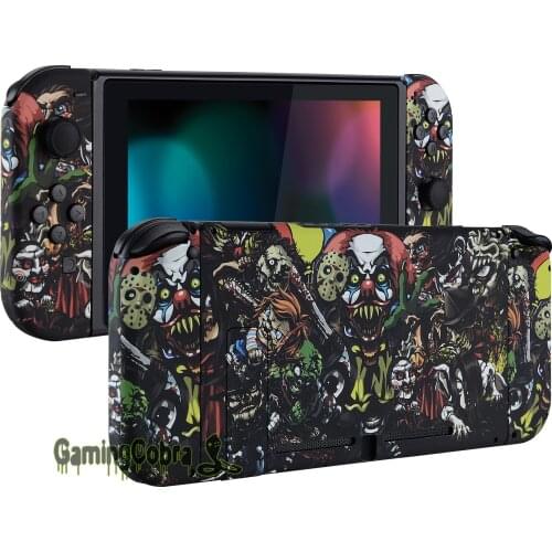 Scary Party Soft Touch Back Plate w/ Controller Housing Shell w/ Full Set Buttons for Nintendo Switch Handheld Console & Joy-Con