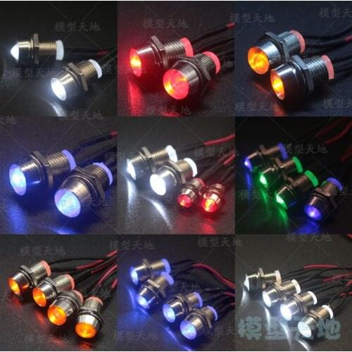 For 1/10 1/8 RC Car LED light Red White 3mm 5mm headlamps headlights 4LED light Futaba plug
