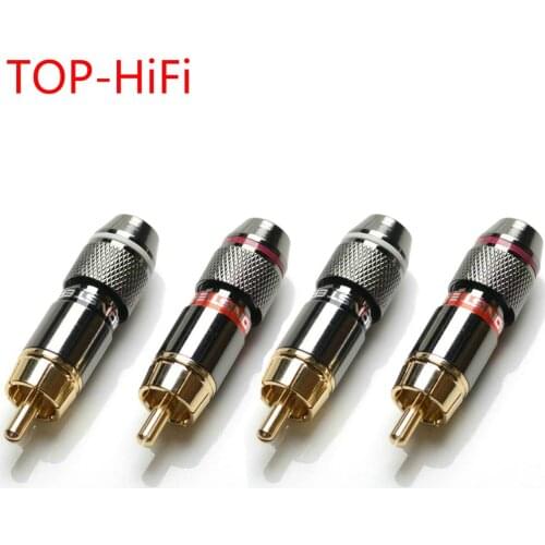 TOP-HiFi 8Pcs/lot RCA Plug Connector 6mm Male RCA Audio Cable Connector Jack Speaker Audio Adapter Kit