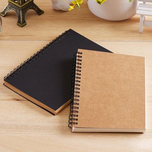 Vintage Kraft Paper Sketchbook Doodle Blank Notebook Creative Coil Notebook Creative Drawing Painting Notebook