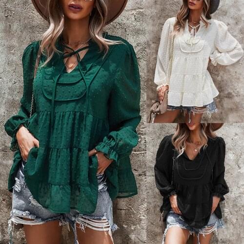 Блузки в горошек YOUYEDIAN China At AliExpress