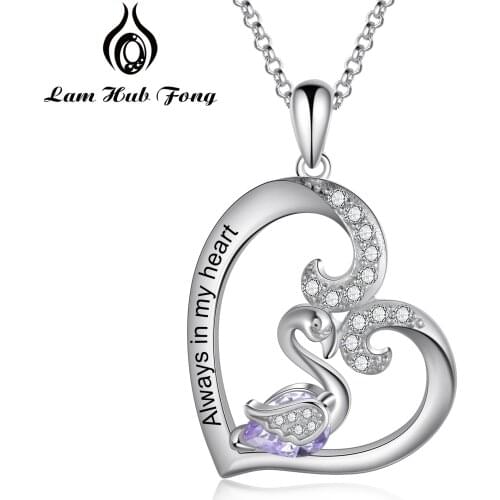925 Sterling Silver Necklaces Pendant Swan Heart Womens Neck Chain Choker Necklaces Fashion Wedding Jewelry Gift for Women 2021