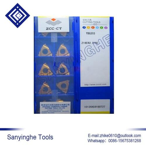 Free shipping high quality 10pcs/lots YBG203 Z16ER1.0ISO / Z16ER1.5ISO / Z16ER2.0ISO cnc carbide threading inserts