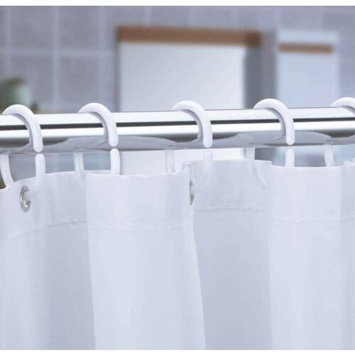 12pcs/Set 8 Colors Plastic C Shape Bath Drape Shower Loop Bendable Curtain Hooks Ring Bathroom L9Y0