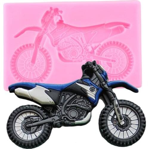 3D Motorcycle Silicone Mold DIY Party Cupcake Topper Fondant Cake Decorating Tools Chocolate Candy Polymer Clay Resin Moulds