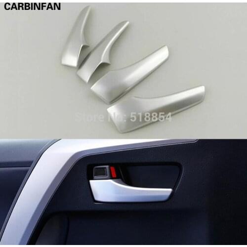 ABS Chrome Matte Inner Door Handle Cover Door Catch Cover Trim Molding Surround Sticker 4PCS/SET For Toyota RAV4 RAV 4 2016 2017