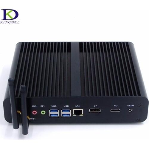 Business Mini PC HTPC with Intel 6th Gen Skylake Corei7 6500U i7 6600U Windows 10 Barebone PC Fanless Computer 1*DP Metal Case