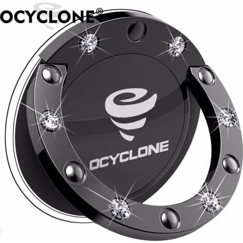 Black Handy Grip Luxury 360 Degree Metal Bling Bling Diamond Case Finger Ring Holder Kickstand Smartphone Mobile Phone Car Stand