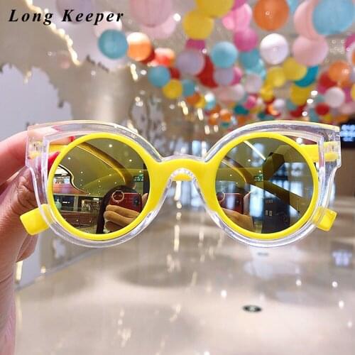 Heart-shape Kids Sunglasses Boys Girls Oval Glasses Cat Eye Mirror Sunglasses Children UV400 Baby Goggles Beach Eyewear Gafas