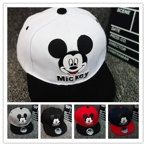 Disney Anime Mickey Mouse Summer 2021 Korean Childrens Hats Boys and Girls Cartoon Hats Sun Hats Hip-hop Hats Baseball Cap Hats