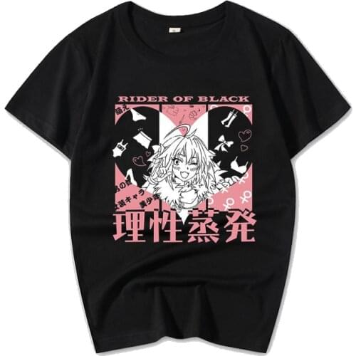 Unisex Anime Fate Grand Order Tee pure cotton T-Shirts tshirt Astolfo Black Rider Short Sleeve t-shirt tees t shirt