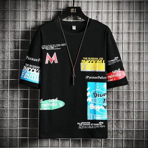 Mens T-Shirts Slim Fit O Neck Short Sleeve Letter Printed Casual Tops Shirts Men Summer Basic Tee New Hip Hop 2021 Harajuku Tee