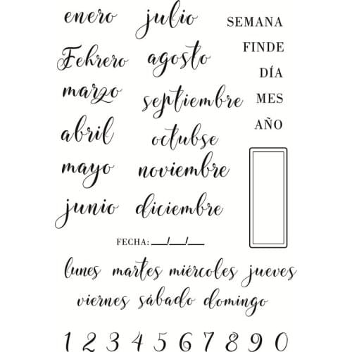 Spanish Rubber Silicone Clear Stamps for Scrapbooking Tampons Transparents Seal Background Stamp Card Making Diy