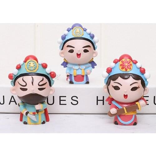 Collection Home Decor Garden Miniature Animal Figurines Desktop Decoration Cute Pig Cattle Beijing Opera Doll Toys