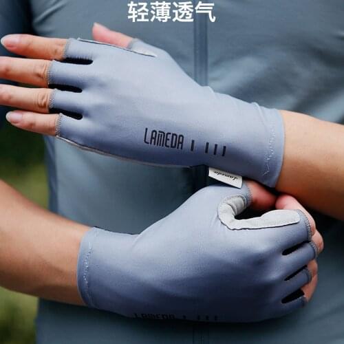 LAMEDA Summer Cycling Gloves Shock Absorption Half Finger SPF 50+ Breathable Bicycle Gloves MTB Mountain Road Gloves