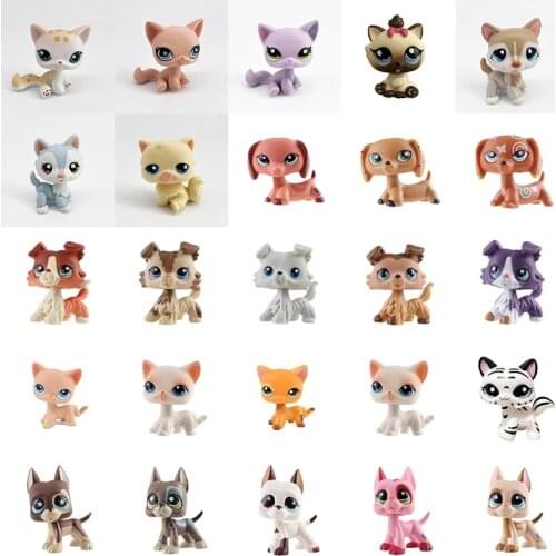 Lps toy cat dog shop gift original pet shop toy shepherd dog girl birthday gift old original animal movable character toys