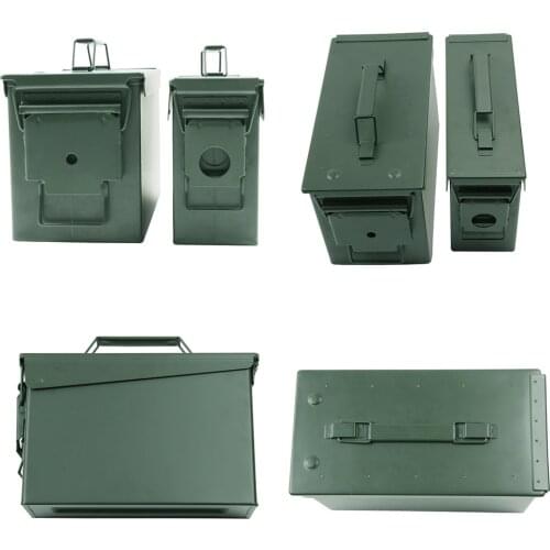 Metal Ammo Can 30/50 cal Air Tight Waterproof Military Army Solid Steel Holder Ammo Box Long-Term Bullet Valuables Storage Box