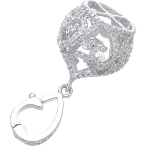 16X35mm Metal Copper Tassel Bead Caps Pave Zircon Beads Jewelry Findings Long Pearl Necklace Tassel Pendant Fittings