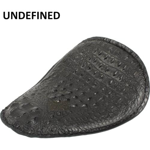 Motorcycle Accessories Leather Seats Alligator Emboss Vintage Solo Driver Seat For Sportster Bobber Chopper Old School CafeRacer