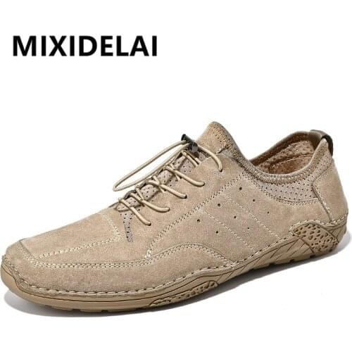 Genuine Leather Men Casual Shoes Brand Men Sneakers Breathable Slip-on Mens Loafers Classic Moccasins Comfortable Driving Shoes