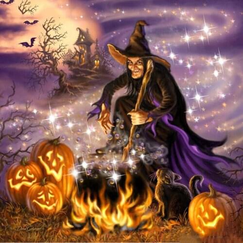 5D Diamond Painting Kits Halloween Pumpkin Animal Cartoon Mosaic Picture Full Square Round with AB Drill Art DIY Gift