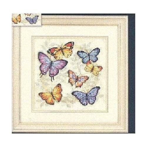 Needlework Non-printed on Cloth 14ct Counted Cross Stitch Kits for Beginners Butterfly Profusion Set Embroidery Household Decor