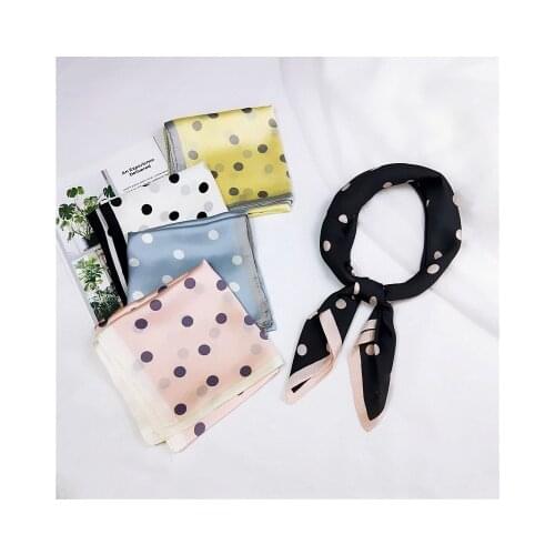 70*70cm New Fashion Border Polka Dot Small Square Scarf Small Scarf Womens All-match Headscarf Work Professional Scarf