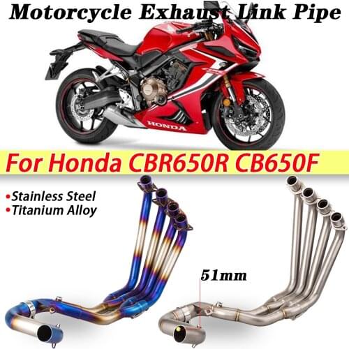 Slip On For Honda CBR650R CB650F CB650R 650F Motocycl Exhaust Full System Escape Motor Modified Link Pipe Muffler Titanium Alloy