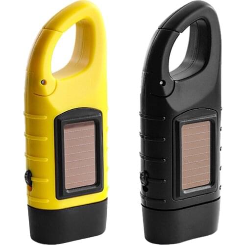 LED Lamp Rechargeable Flashlight Solar Power Hand Crank Lights