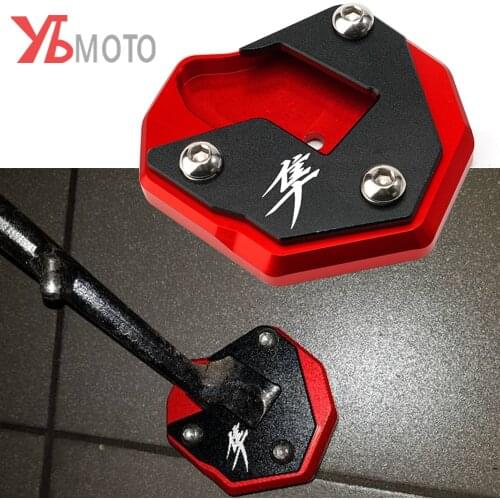 Motorcycle Aluminum kickstand Extension plate foot enlarger with LOGO For Suzuki hayabusa gsxr GSX1300R gsxr 1300 GSXR1300