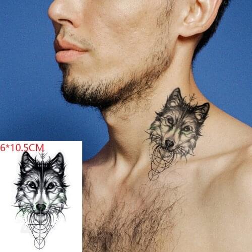 Waterproof Temporary Tattoo Sticker Wolf cool mighty ferocious Body Art Flash Tattoo Fake Tattoo for Women Men