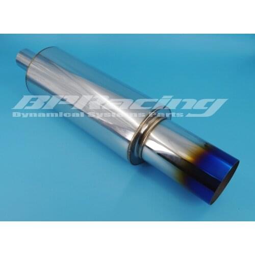 2" Inlet With 3.5" Burnt Tip Performance Stainless Steel Racing Resonator Exhaust Muffler