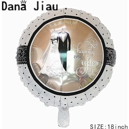 High quality Happy wedding ever after Balloon rose gold ring Foil ball Valentines Day decoration red LOVE letter Helium Ballon