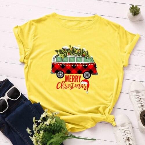 2019 Fashion Plus Size Christmas Women T-shirt Creative Printing T Shirt Female O-Neck Short Sleeve Top Tees
