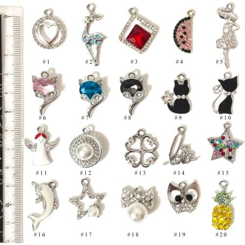 10pcs/lot Fox Pineapple Cat Deer Ribbon Beauty Watermelon Owl Dangle Handmade Charms Pendant DIY for bracelet necklace bag