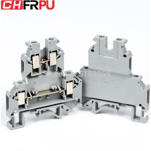 10Pcs UKK-5 Din Rail Terminal Blocks UKK5 Connector Double Layer Terminal Blocks Screw Electrical Wiring
